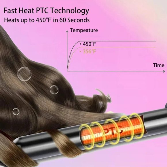 NWT Sparkling Bling Crystal Rhinestone Matching Curling Iron Wand + Gift - Picture 8 of 8